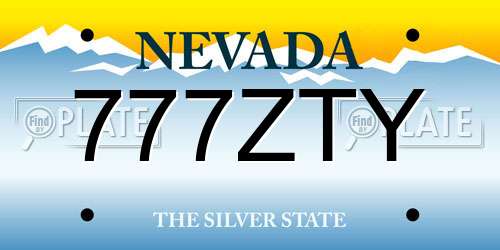 777ZTY Nevada License Plate