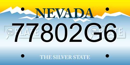 77802G6 Nevada License Plate