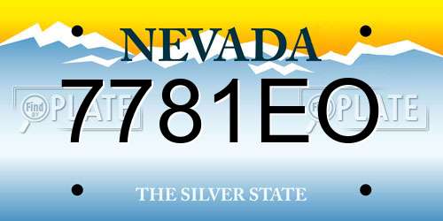 7781EO Nevada License Plate