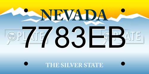 7783EB Nevada License Plate