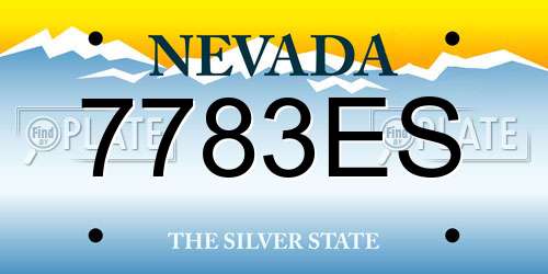 7783ES Nevada License Plate