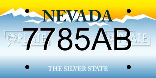 7785AB Nevada License Plate