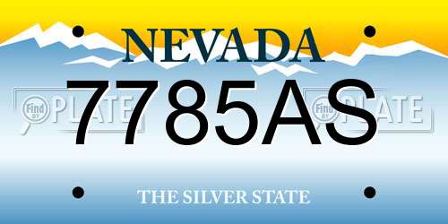 7785AS Nevada License Plate