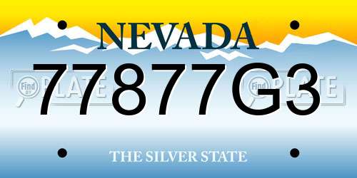 77877G3 Nevada License Plate