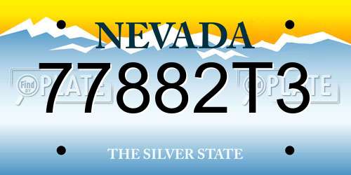 77882T3 Nevada License Plate
