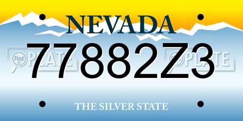 77882Z3 Nevada License Plate