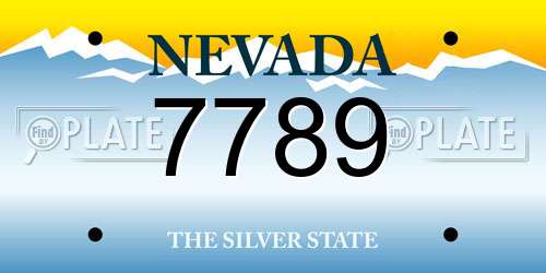 7789 Nevada License Plate