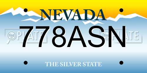 778ASN Nevada License Plate