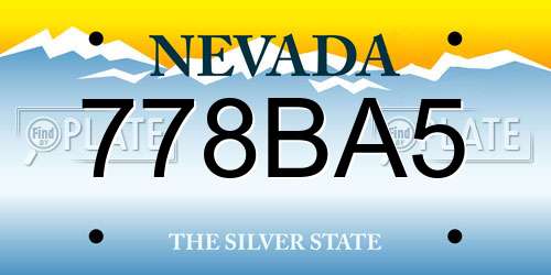 778BA5 Nevada License Plate