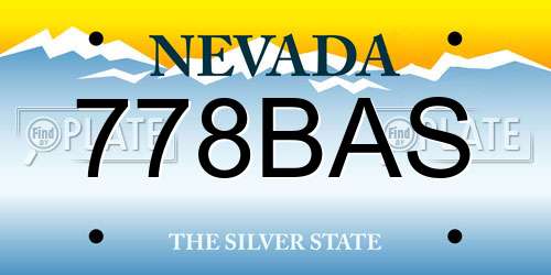 778BAS Nevada License Plate