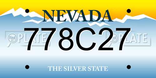 778C27 Nevada License Plate
