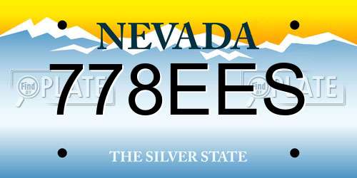 778EES Nevada License Plate