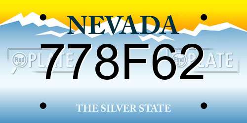 778F62 Nevada License Plate