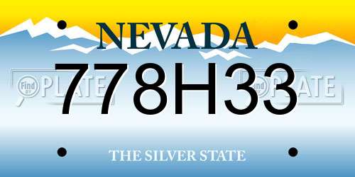 778H33 Nevada License Plate