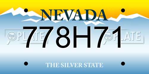 778H71 Nevada License Plate