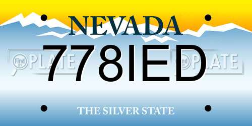 778IED Nevada License Plate