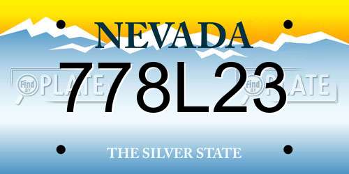 778L23 Nevada License Plate