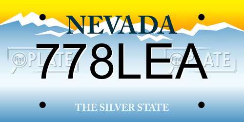 778LEA Nevada License Plate