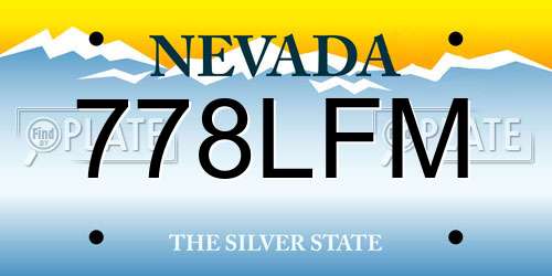 778LFM Nevada License Plate
