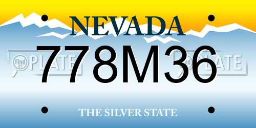 778M36 Nevada License Plate