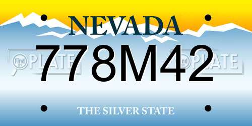 778M42 Nevada License Plate