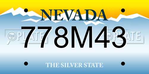 778M43 Nevada License Plate