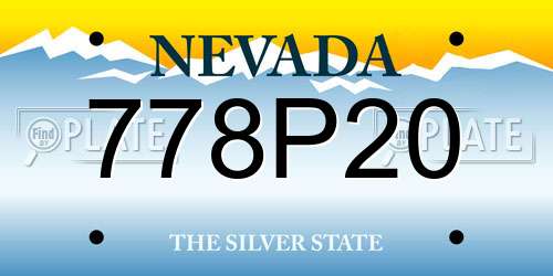 778P20 Nevada License Plate