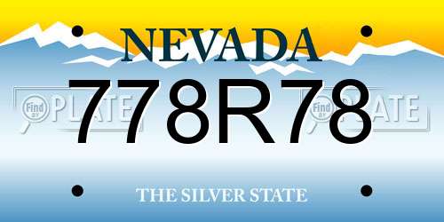 778R78 Nevada License Plate