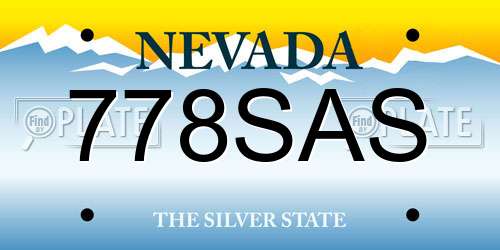 778SAS Nevada License Plate