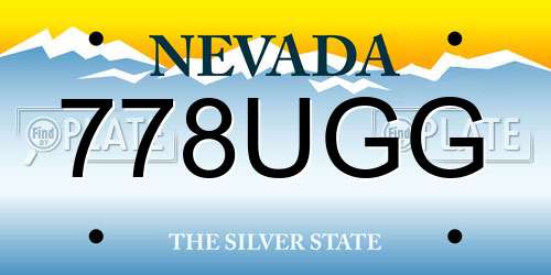 778UGG Nevada License Plate