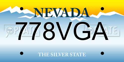 778VGA Nevada License Plate