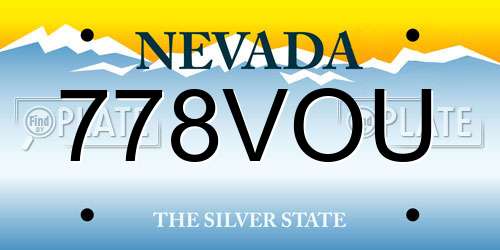 778VOU Nevada License Plate