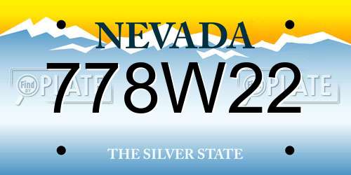 778W22 Nevada License Plate