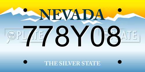 778Y08 Nevada License Plate