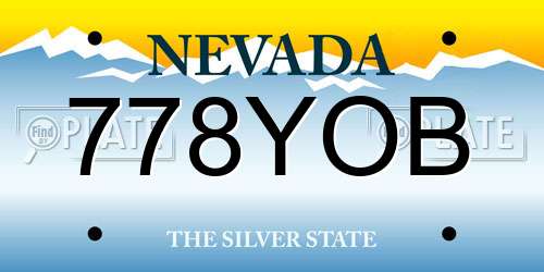 778YOB Nevada License Plate