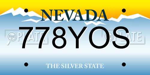 778YOS Nevada License Plate