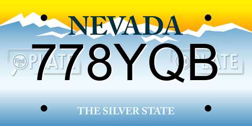 778YQB Nevada License Plate