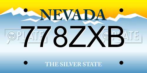 778ZXB Nevada License Plate