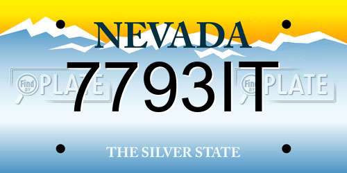 7793IT Nevada License Plate