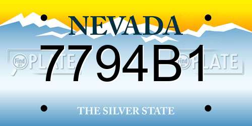 7794B1 Nevada License Plate