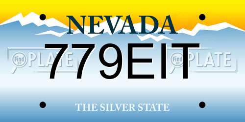 779EIT Nevada License Plate