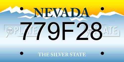 779F28 Nevada License Plate