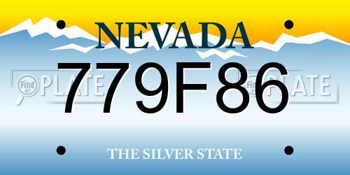 779F86 Nevada License Plate
