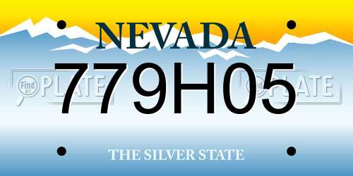 779H05 Nevada License Plate