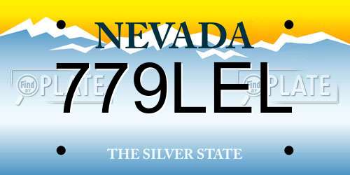 779LEL Nevada License Plate