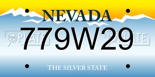 779W29 Nevada License Plate