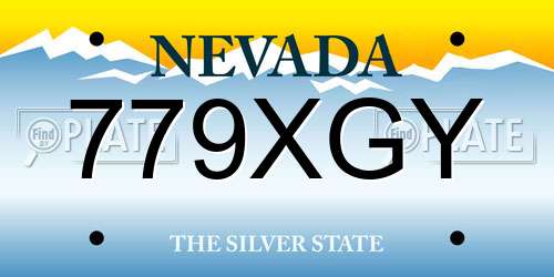 779XGY Nevada License Plate