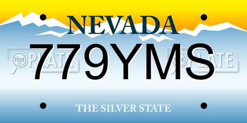 779YMS Nevada License Plate
