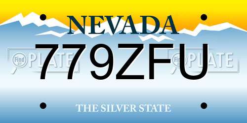 779ZFU Nevada License Plate