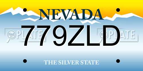 779ZLD Nevada License Plate